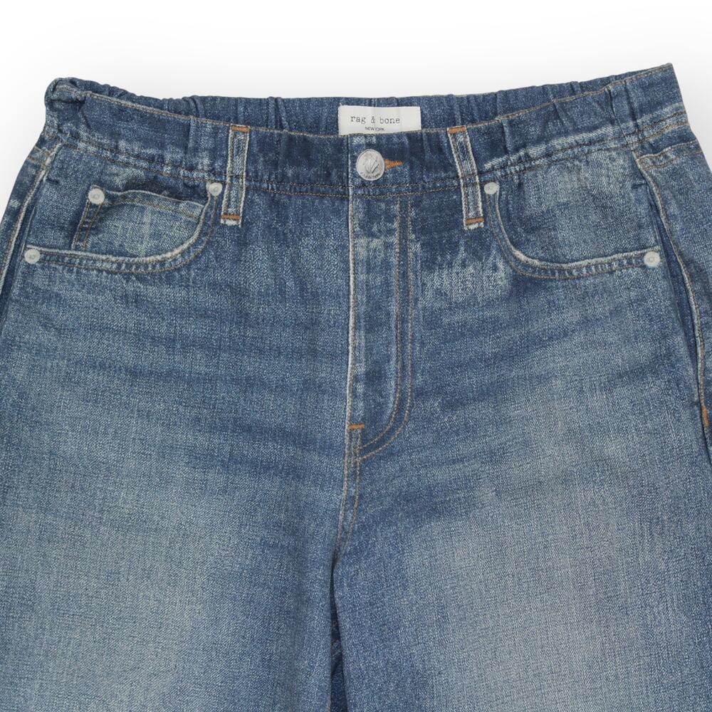 Large Rag&Bone Miramar Wide Leg Sweatpant Jean Crop Stretch - Picture 3 of 12